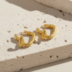 Radiant Hammered Gold Heart Hoop Earrings
