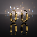 Luxe Golden Elongated Hoops with Artisan Coil Detail