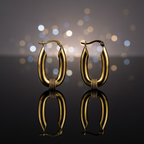 Luxe Golden Elongated Hoops with Artisan Coil Detail