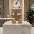 Regal Ridge Gold & Coral Swirl Geometric Stud Earrings