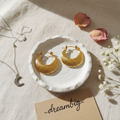 Luxe Golden Ridge Crescent Hoop Earrings