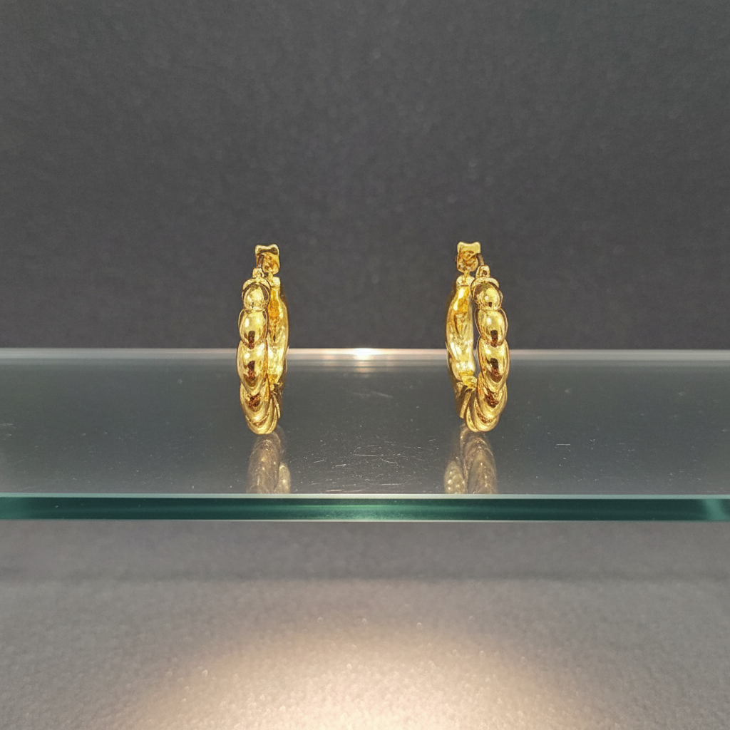 Radiant "Twisted Aura" Geometric Gold Hoop Earrings