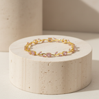 Eternal Blossom Gold-Tone & Pink Gemstone Tulip Bracelet