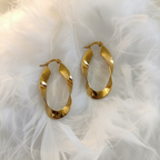 Radiant Twist Gold Hoop Earrings