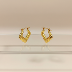 Radiant "Twisted Aura" Geometric Gold Hoop Earrings