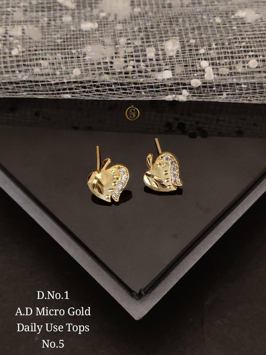 Golden Glow Leaf Stud Earrings (Anti-Tarnish Finish)
