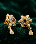 Royal Ruby Bloom Anti-Tarnish Earrings