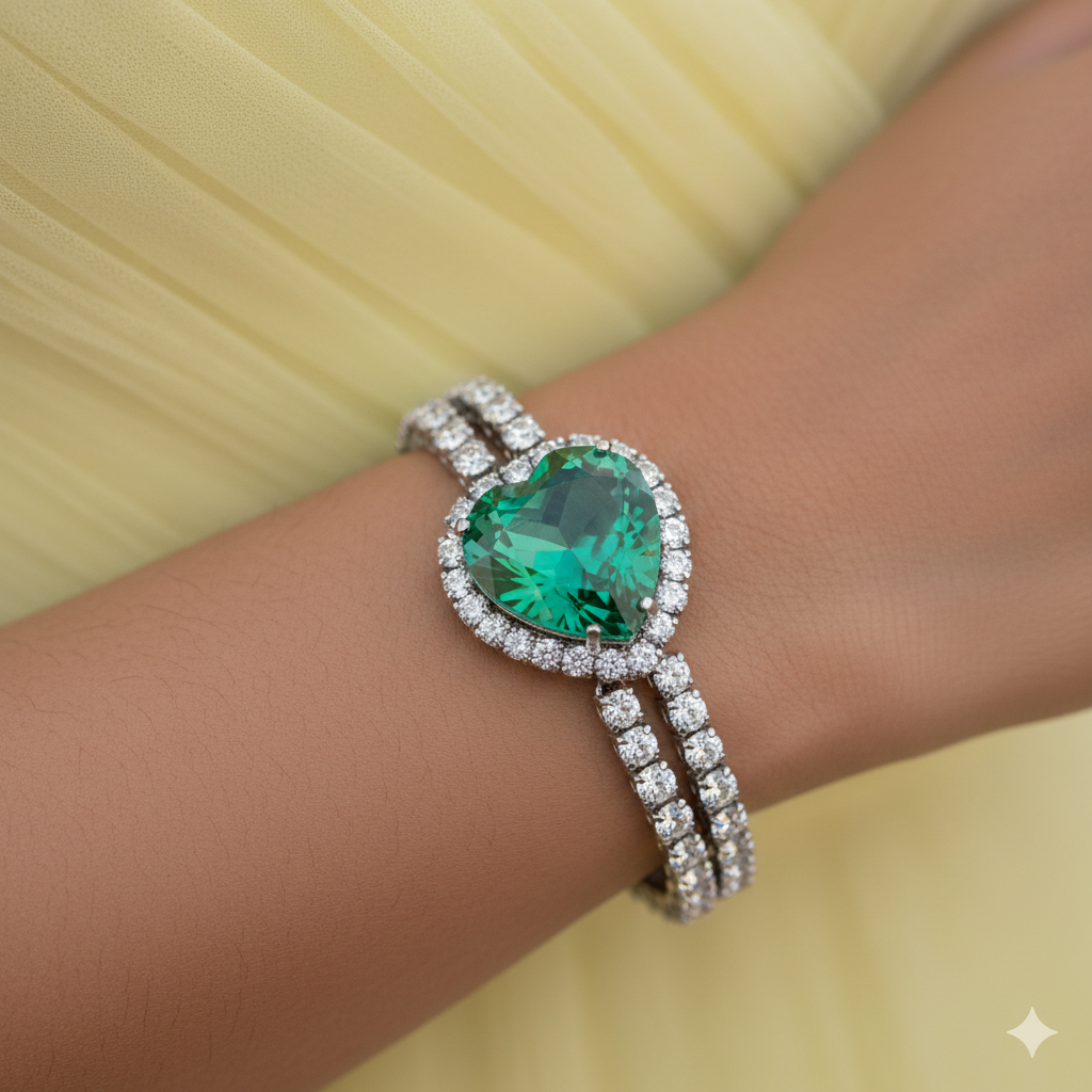 Emerald Royale Heart Bracelet – Anti Tarnish