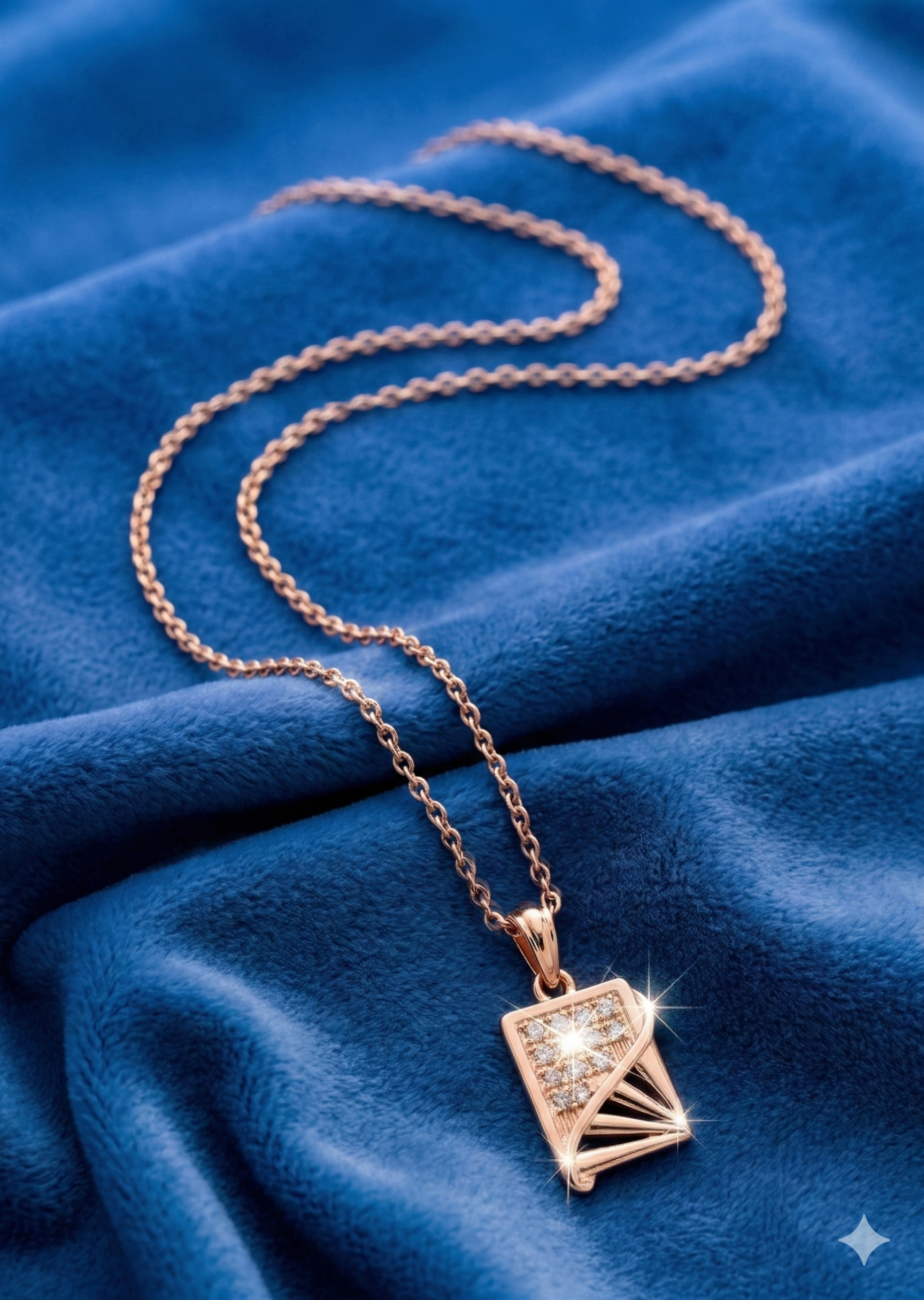 Radiant Fold Crystal Pendant Necklace - Anti-Tarnish
