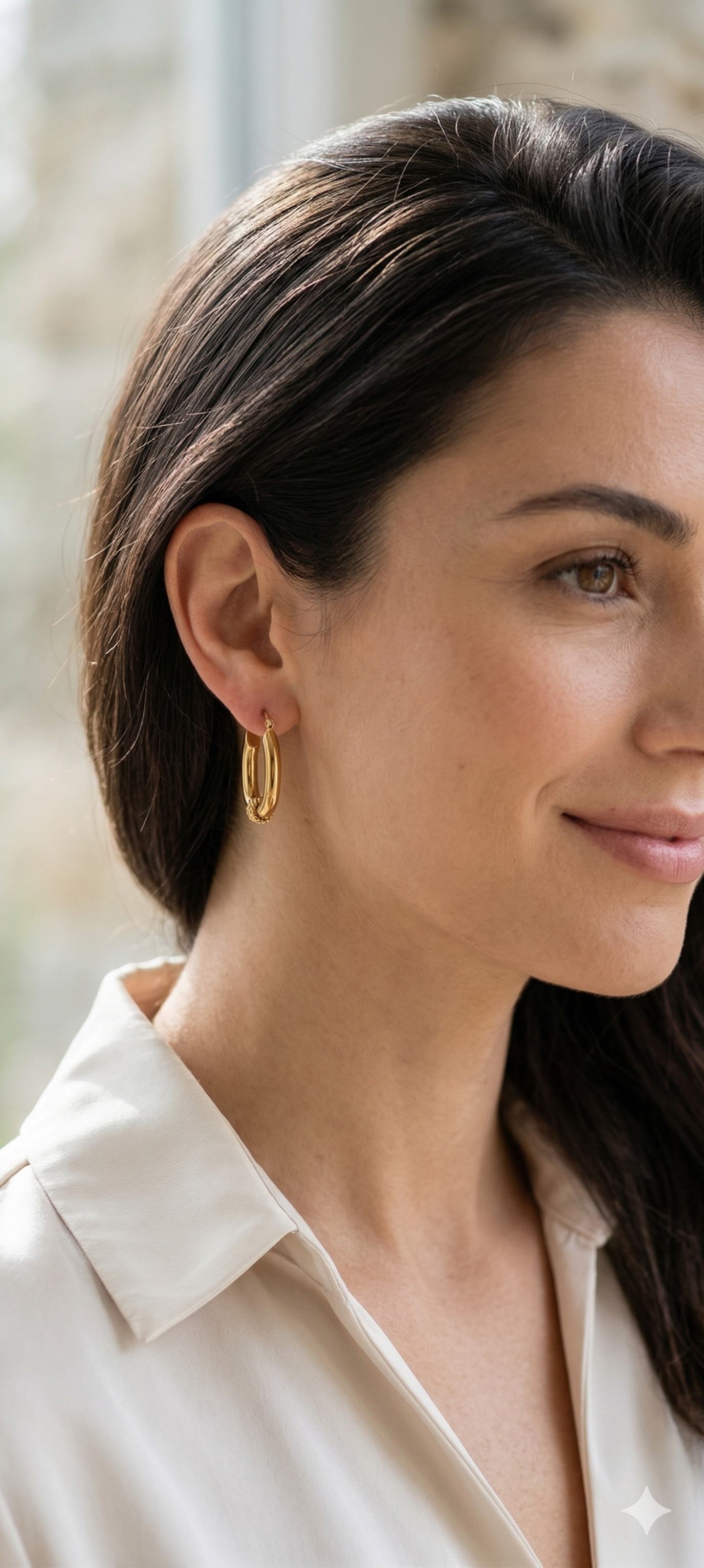 Luxe Golden Elongated Hoops with Artisan Coil Detail