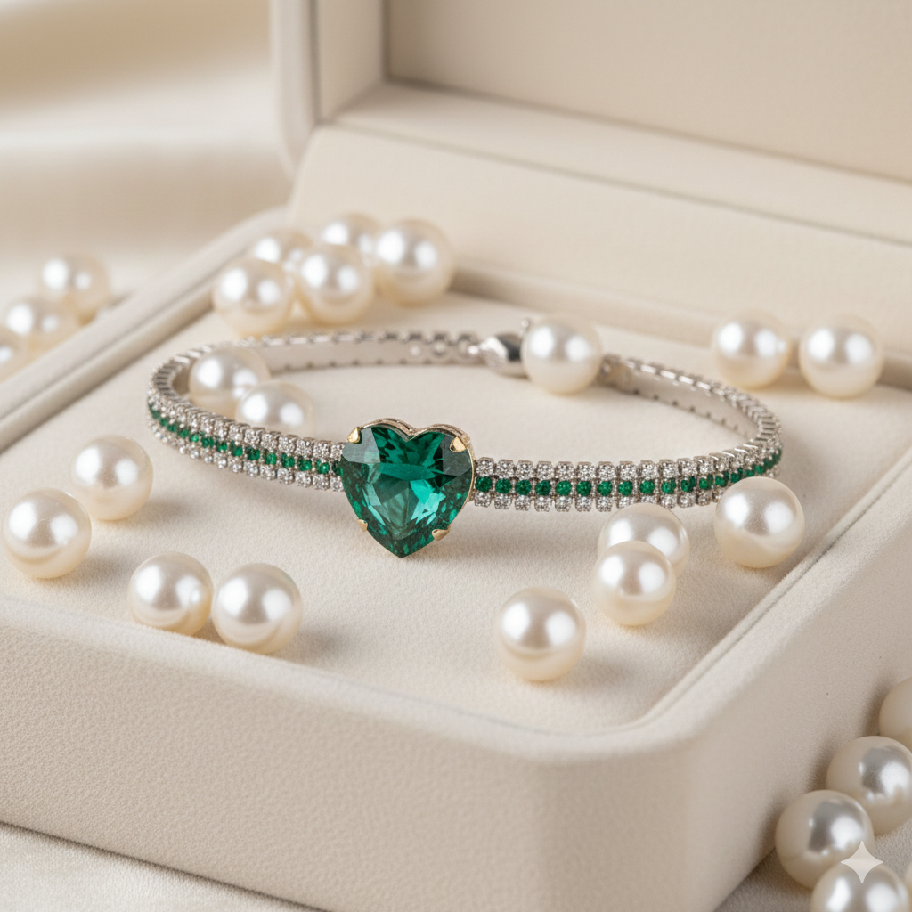 Emerald Royale Heart Bracelet – Anti Tarnish