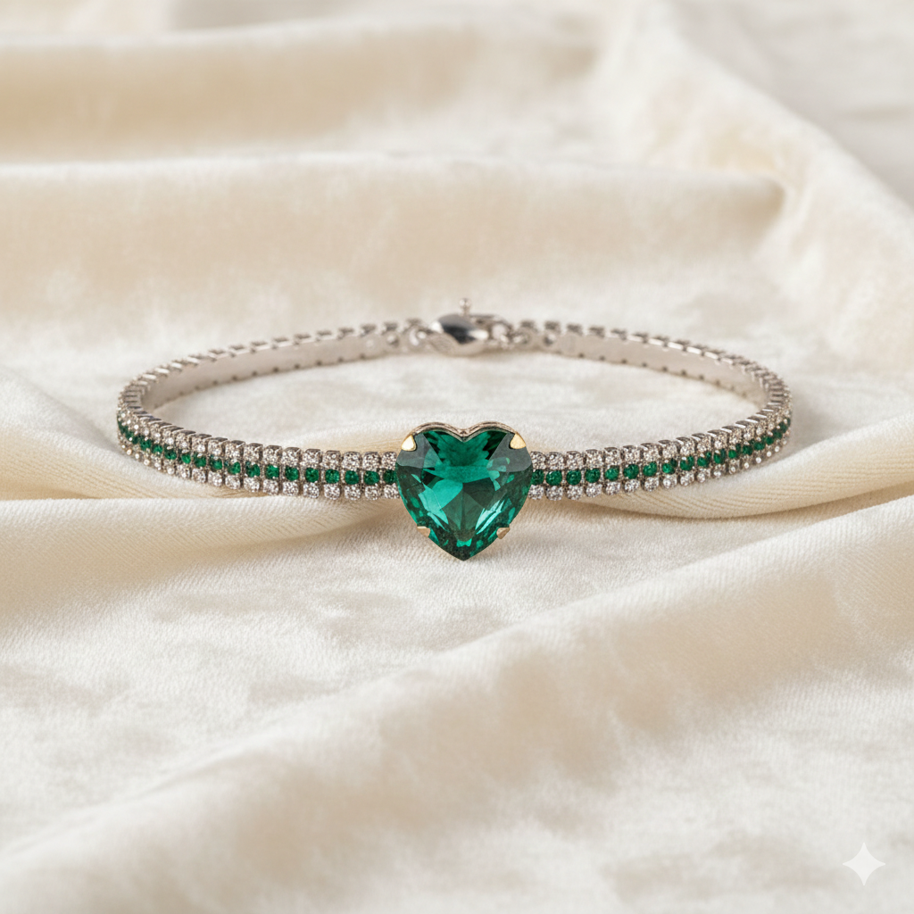 Emerald Royale Heart Bracelet – Anti Tarnish