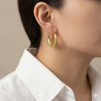 Luxe Golden Ridge Crescent Hoop Earrings