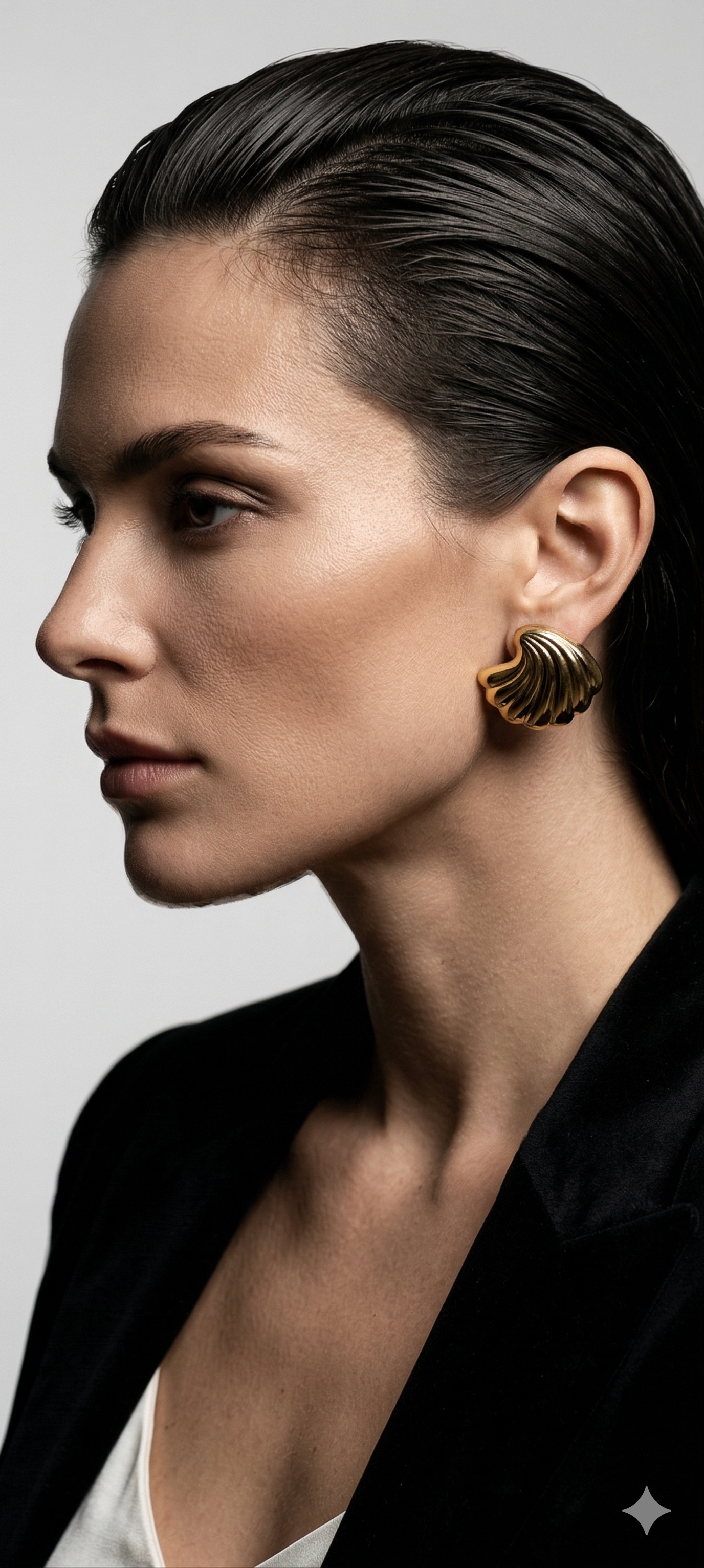 Radiant Ripple Gold Sculptural Statement Earrings