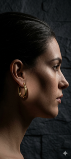 Luxe Golden Elongated Hoops with Artisan Coil Detail