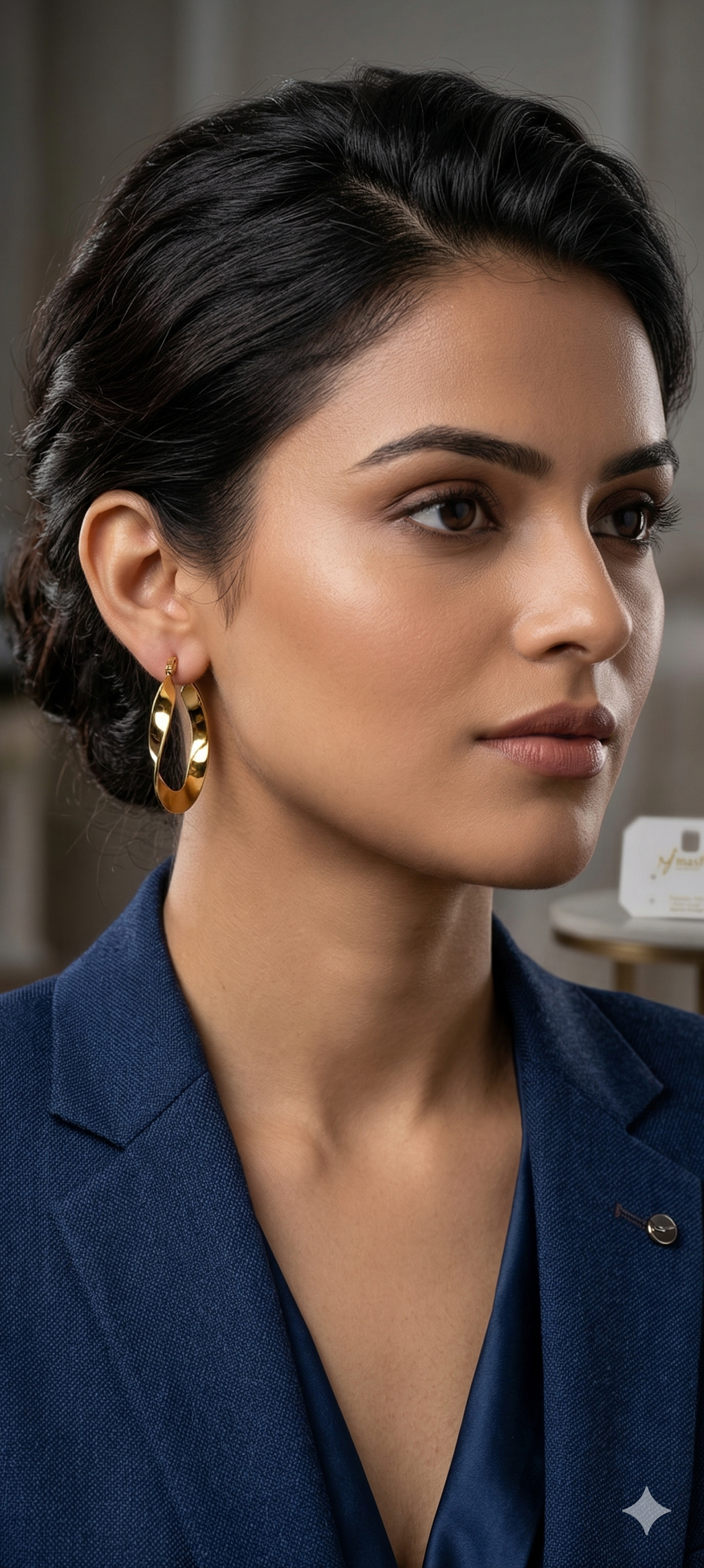 Radiant Twist Gold Hoop Earrings