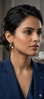 Radiant Twist Gold Hoop Earrings