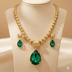 Emerald Royale Anti-Tarnish Teardrop Set