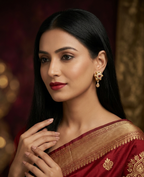 Royal Ruby Bloom Anti-Tarnish Earrings