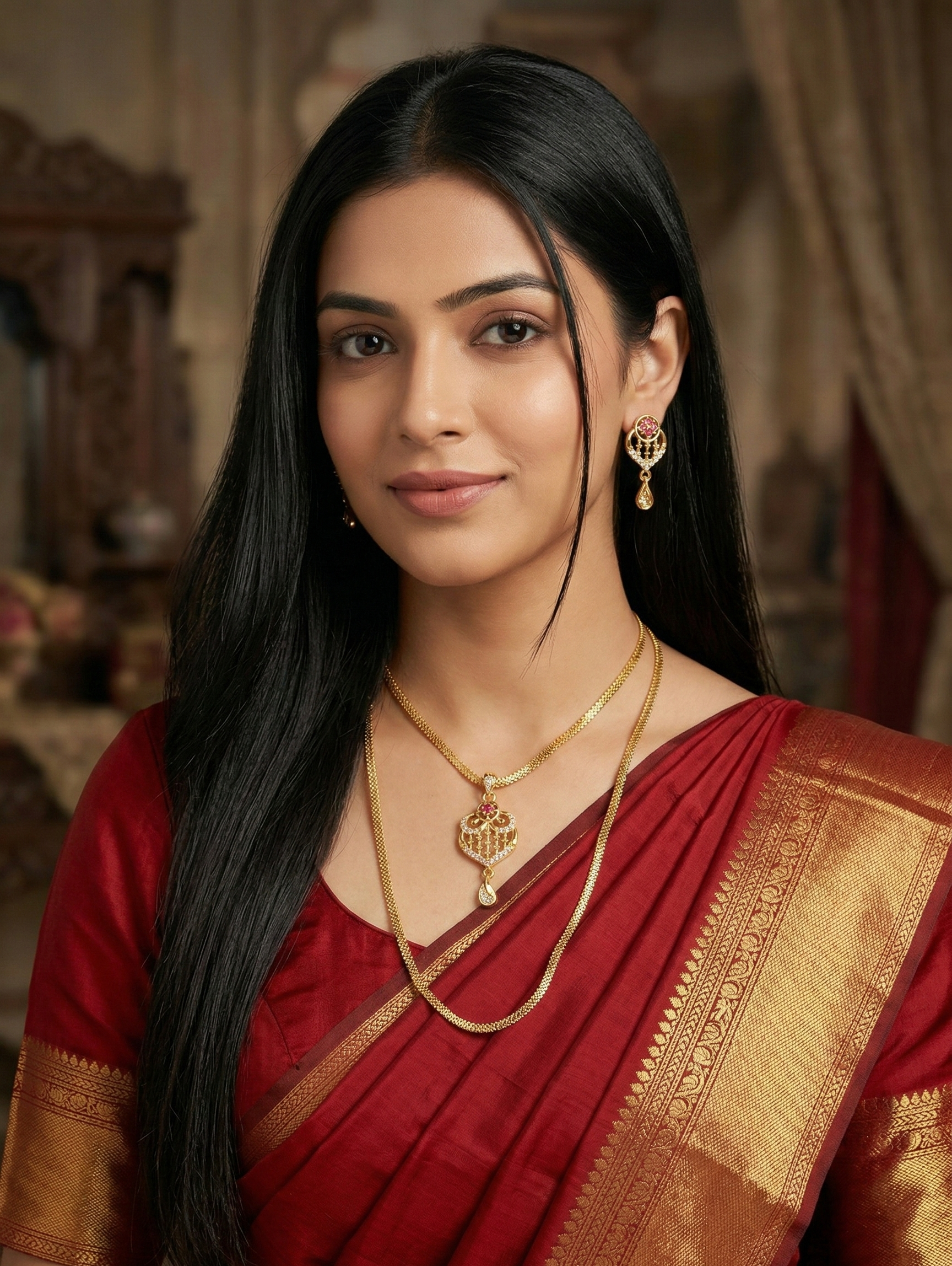 Royal Radiance Anti-Tarnish Gold Pendant Set