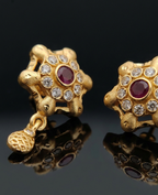 Royal Ruby Bloom Anti-Tarnish Earrings