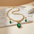 Emerald Royale Anti-Tarnish Teardrop Set