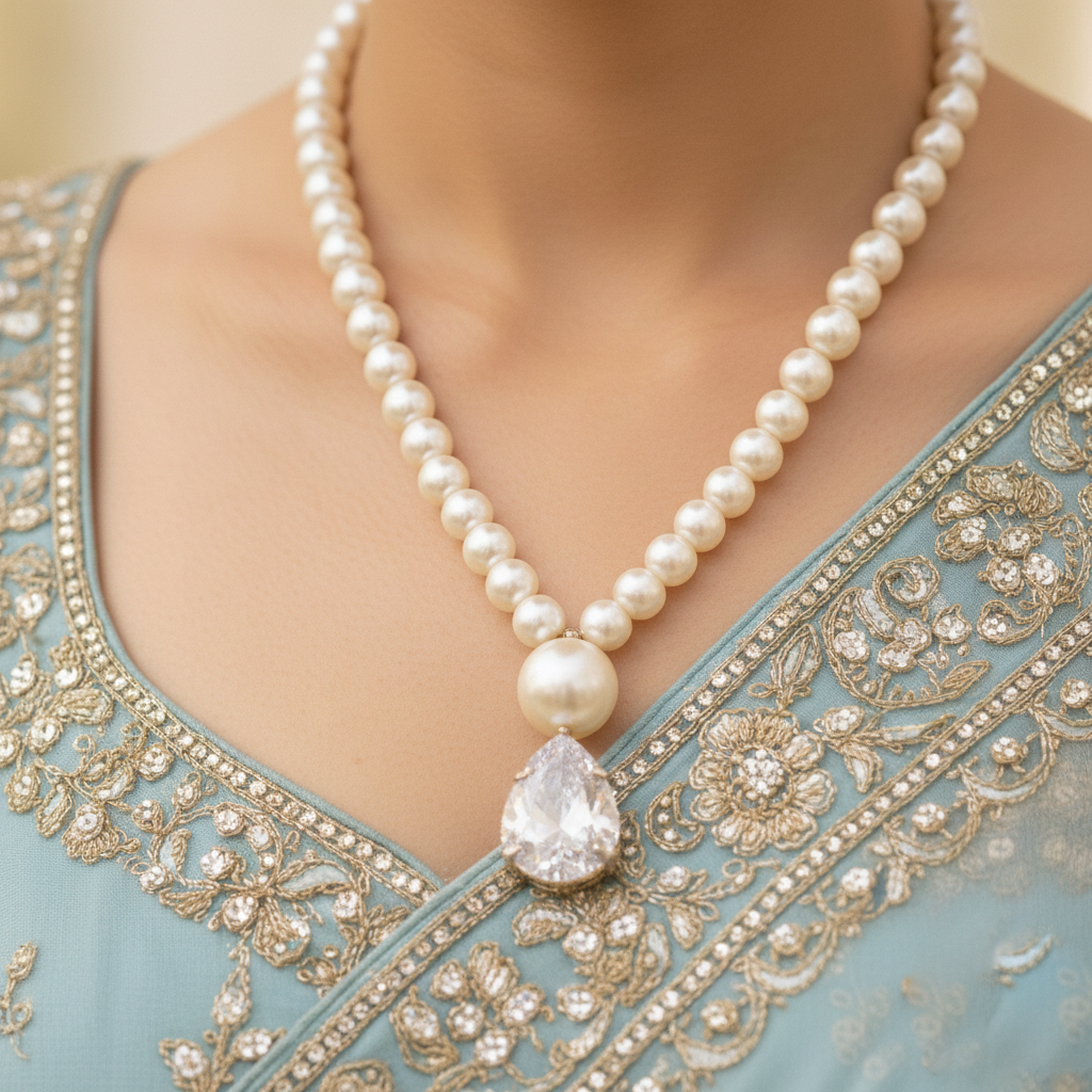 Classic Pearl Glow Anti-Tarnish Necklace Set
