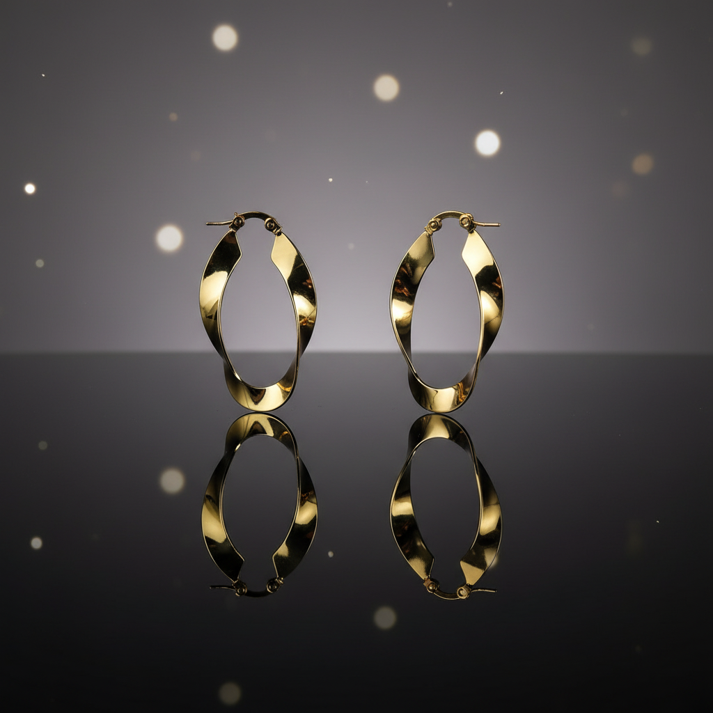 Radiant Twist Gold Hoop Earrings
