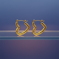 Radiant Hammered Gold Heart Hoop Earrings
