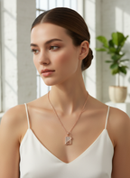 Radiant Fold Crystal Pendant Necklace - Anti-Tarnish