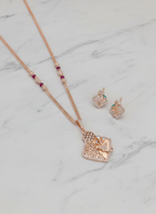 Royal Aura Rose Gold Anti-Tarnish Pendant Set