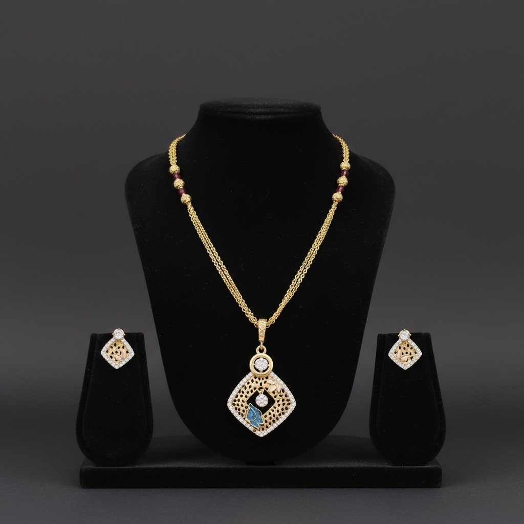 Royal Radiance Pendant Necklace & Earrings Set