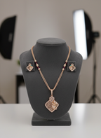 Royal Aura Rose Gold Anti-Tarnish Pendant Set